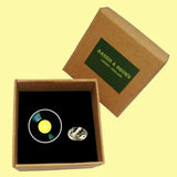 Bassin And Brown Vinyl Disc Lapel Pin - Yellow and Black