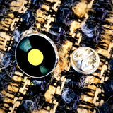 Bassin And Brown Vinyl Disc Lapel Pin - Yellow and Black
