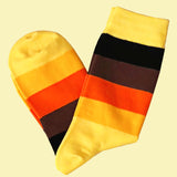 Bassin and Brown Wystan Multi Stripe Socks -Yellow, Orange, Brown, Black and Gold.