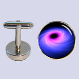 Bassin and Brown Black Hole Cufflinks - Navy/Blue/Purple