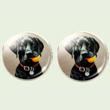 Bassin and Brown Black Labrador Dog Cufflinks