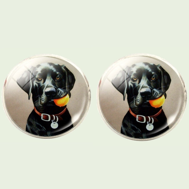Bassin and Brown Black Labrador Dog Cufflinks