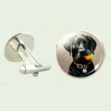Bassin and Brown Black Labrador Dog Cufflinks