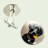 Bassin and Brown Black Labrador Dog Cufflinks