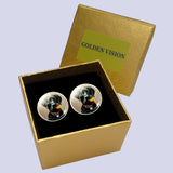 Bassin and Brown Black Labrador Dog Cufflinks