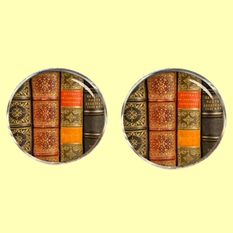Bassin and Brown Books Cufflinks - Brown, Wine and Khaki