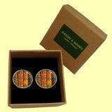 Bassin and Brown Books Cufflinks - Brown, Wine and Khaki