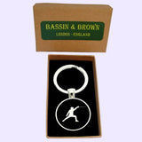 Bassin and Brown Fencing Keyring - Black and White