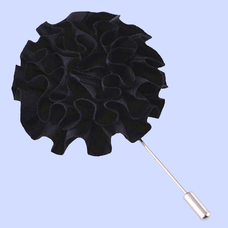 Bassin and Brown Flower Jacket Lapel Pin - Navy