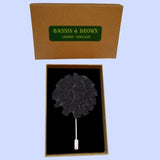 Bassin and Brown Flower Jacket Lapel Pin - Navy