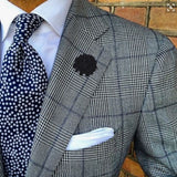 Bassin and Brown Flower Jacket Lapel Pin - Navy