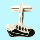 Bassin and Brown Football Cufflinks - Silver/Black