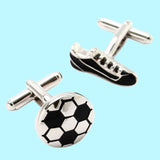 Bassin and Brown Football Cufflinks - Silver/Black