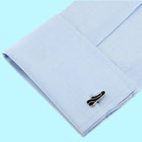 Bassin and Brown Football Cufflinks - Silver/Black