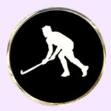 Bassin and Brown Hockey Player Cufflinks - Black and White