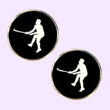Bassin and Brown Hockey Player Cufflinks - Black and White