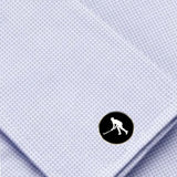 Bassin and Brown Hockey Player Cufflinks - Black and White