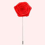 Bassin and Brown Rose Red Jacket Lapel Pin - 4cm Diameter