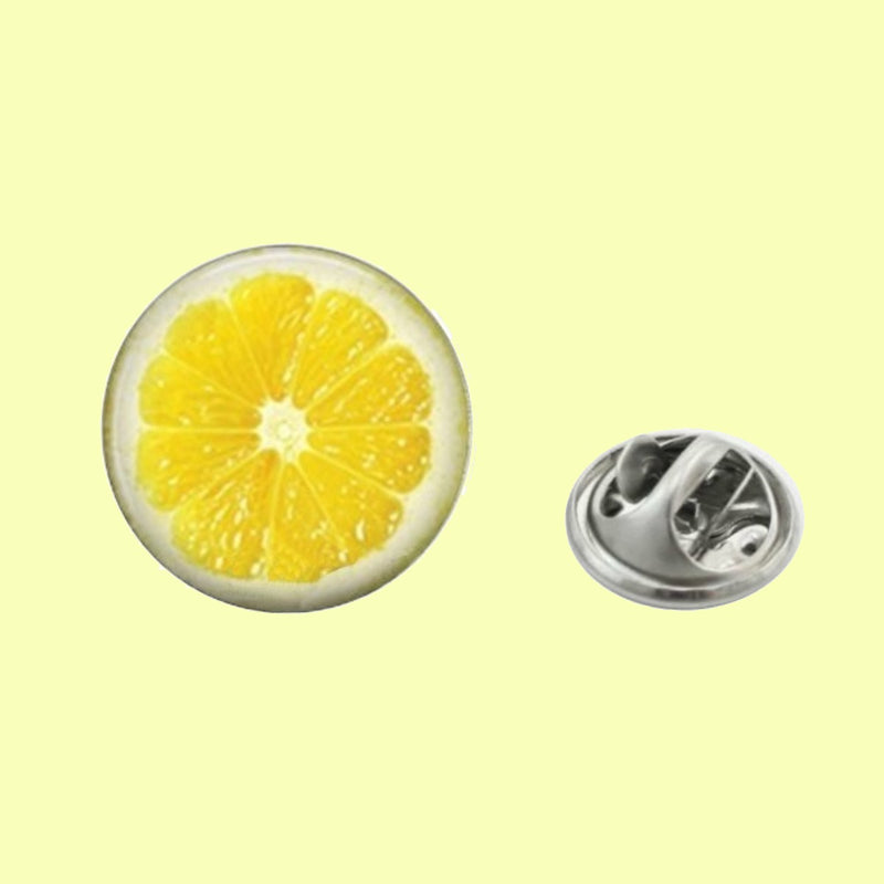Bassin and Brown Lemon Lapel Pin - Yellow