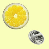 Bassin and Brown Lemon Lapel Pin - Yellow