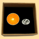 Bassin and Brown Orange Fruit Jacket Lapel Pin