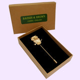 Bassin and Brown Golden Owl - Jacket Lapel Pin