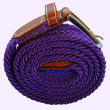 Bassin and Brown Plain Woven Elasticated Belt - Purple