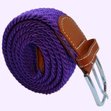 Bassin and Brown Plain Woven Elasticated Belt - Purple