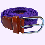 Bassin and Brown Plain Woven Elasticated Belt - Purple
