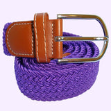 Bassin and Brown Plain Woven Elasticated Belt - Purple