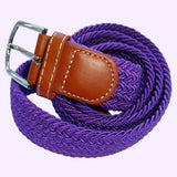 Bassin and Brown Plain Woven Elasticated Belt - Purple