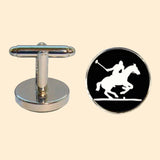 Bassin and Brown Polo Player Cufflinks - Black and White