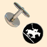 Bassin and Brown Polo Player Cufflinks - Black and White