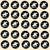 Bassin and Brown Polo Player Cufflinks - Black and White