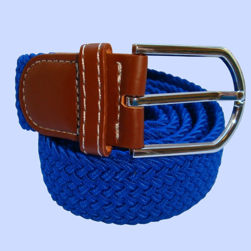 Bassin and Brown Plain Elasticated Woven Belt - Royal Blue