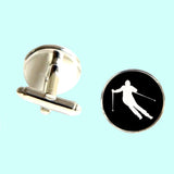 Bassin and Brown Skier Cufflinks - Black/White