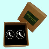 Bassin and Brown Skier Cufflinks - Black/White