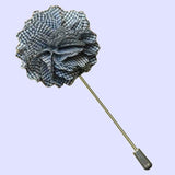 Bassin and Brown Gingham Check Lapel Pin - Grey/White