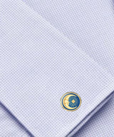 Bassin and Brown Sun and Crescent Moon Cufflinks - Blue and Yellow