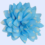 Bassin and Brown Spotted  Flower Jacket Lapel Pin - Blue and White