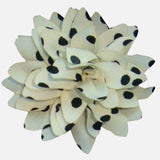 Bassin and Brown Spotted  Flower Jacket Lapel Pin - White and Black