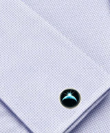 Bassin and Brown Sun Rising Over Earth Cufflinks - Black, Blue and White