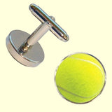 Bassin and Brown Tennis Ball Cufflinks - Yellow