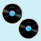 Bassin and Brown Vinyl Disc Cufflinks - Black and Blue