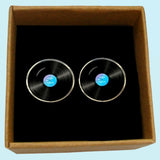 Bassin and Brown Vinyl Disc Cufflinks - Black and Blue