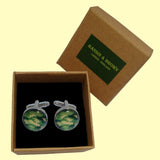 Bassin and Brown Camouflage Cufflinks - Green and Beige