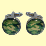 Bassin and Brown Camouflage Cufflinks - Green and Beige
