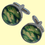 Bassin and Brown Camouflage Cufflinks - Green and Beige