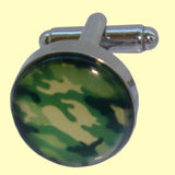 Bassin and Brown Camouflage Cufflinks - Green and Beige