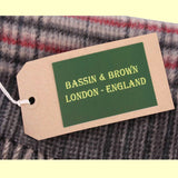 Bassin and Brown - Bergkamp  - 100% Cashmere - Check Scarf - Beige,Red and Grey